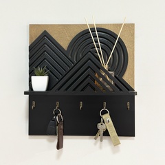Designer key holder with shelf "Mountains"