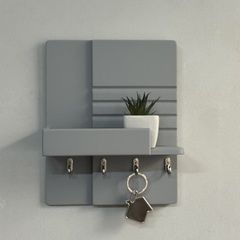 Designer mini key holder in art deco style in grey
