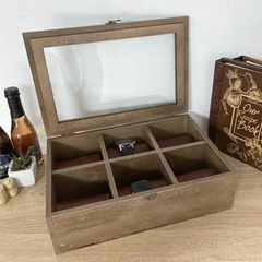 Wooden watch box for 6 pieces