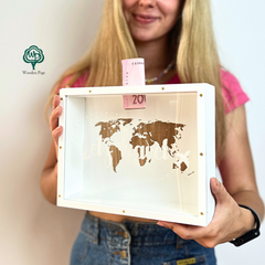 Piggy bank for money with drawing