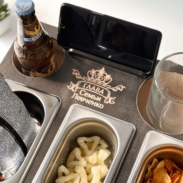 Beer box with food containers "Head of the Family"