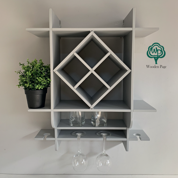 Wall shelf for bottles and glasses Versailles