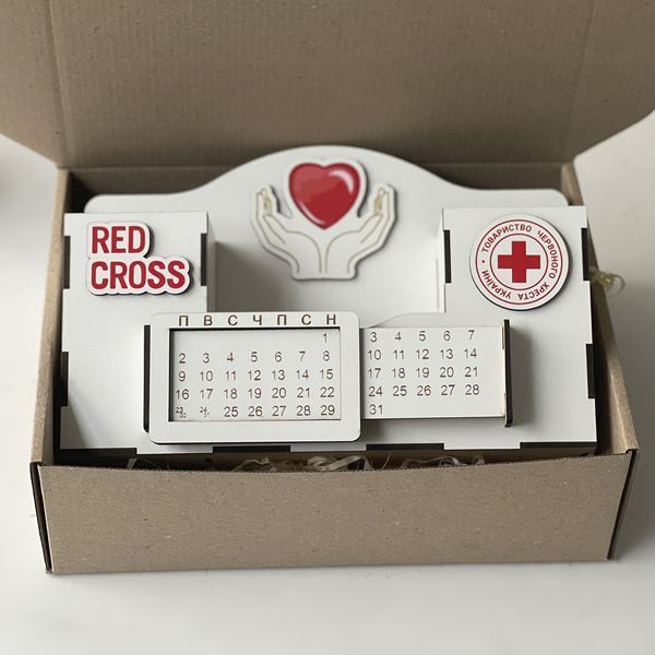 Stationery calendar stand with company logo