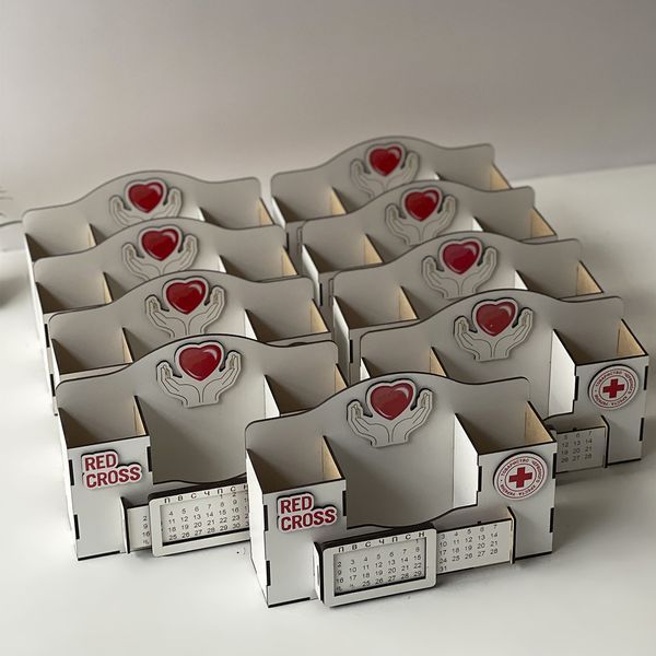 Stationery calendar stand with company logo