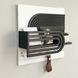 Designer key holder with shelf in black and white