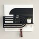 Designer key holder with shelf in black and white