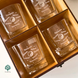 Set of whiskey glasses with application