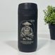 Black thermal mug with engraving for a military man