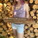 Set of skewers with wooden handles in a pencil case with name engraving