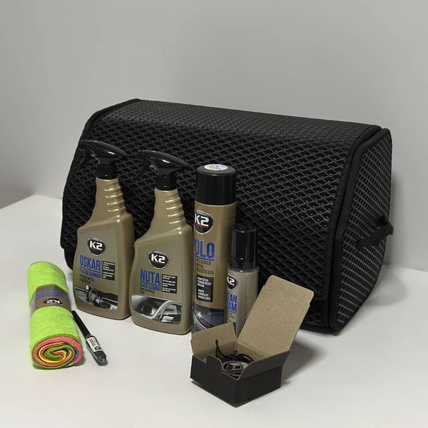 Car organizer with a set of car chemicals "Start" 1 for a gift