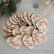 Wedding magnets made of wood in the shape of a heart