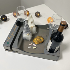 Wine tray with engraving Time for two