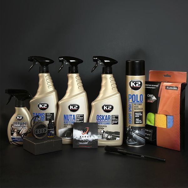 Car organizer with a set of car chemicals "Start" 2 for a gift