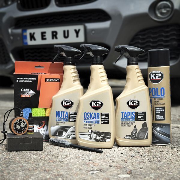 Car organizer with a set of car chemicals "Start" 2 for a gift