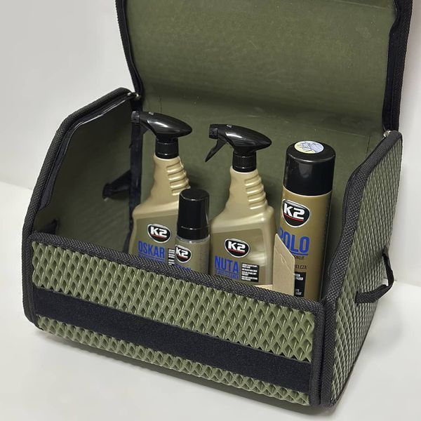 Car organizer with a set of car chemicals "Start" 2 for a gift