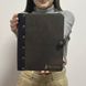 Wooden notebook with engraved company logo for gift