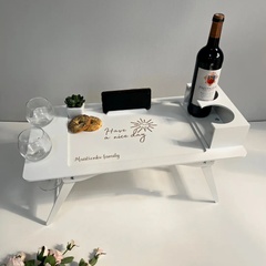 Wooden folding table in white color