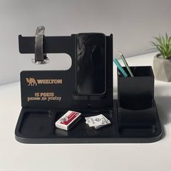 Desk organizer with company logo