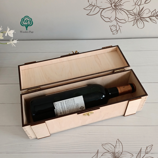 Подарункова коробка для вина з дерева з гравіюванням