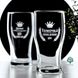 Paired beer glasses with engraving