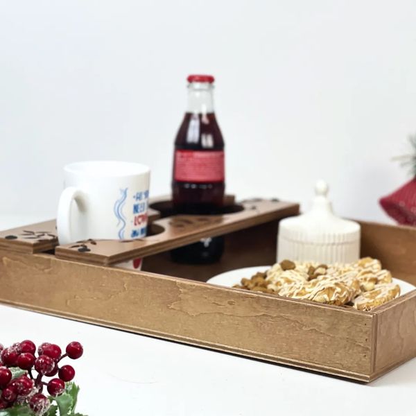 Wooden tray with handles for the home as a gift for a woman