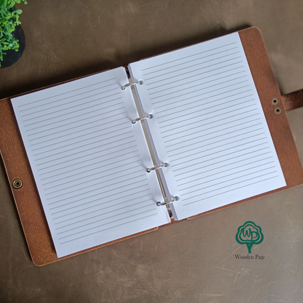 Notepad with wood cover