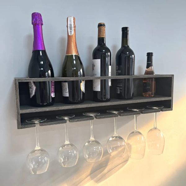Wooden rack for bottles and glasses Four5
