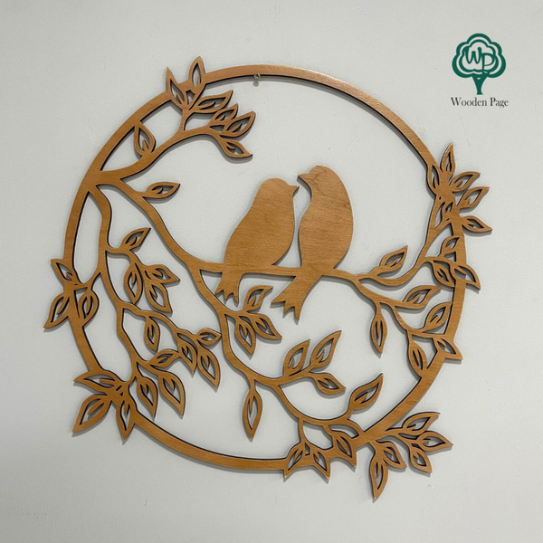 Wooden abstraction for home decor "Birds"