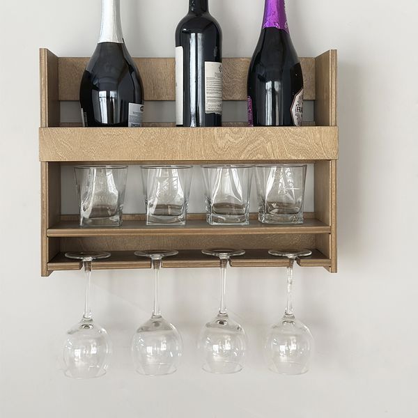 Винна поличка в кольорі палісандр Loft