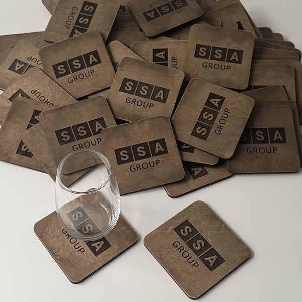 Cup coaster with logo