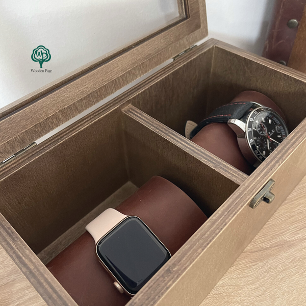 Watch box with two compartments