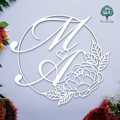 Wedding monogram with names, initials for wedding