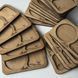 Wooden coasters and treats with the phrase