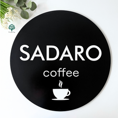 Custom wooden sign for a coffee shop