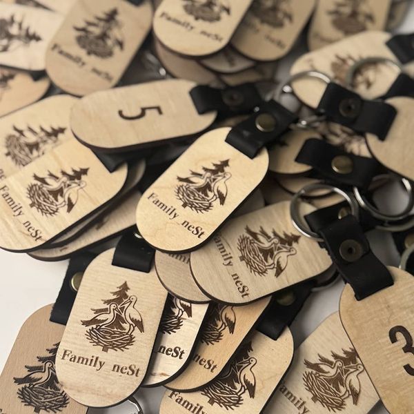 Leather keychains for hotels