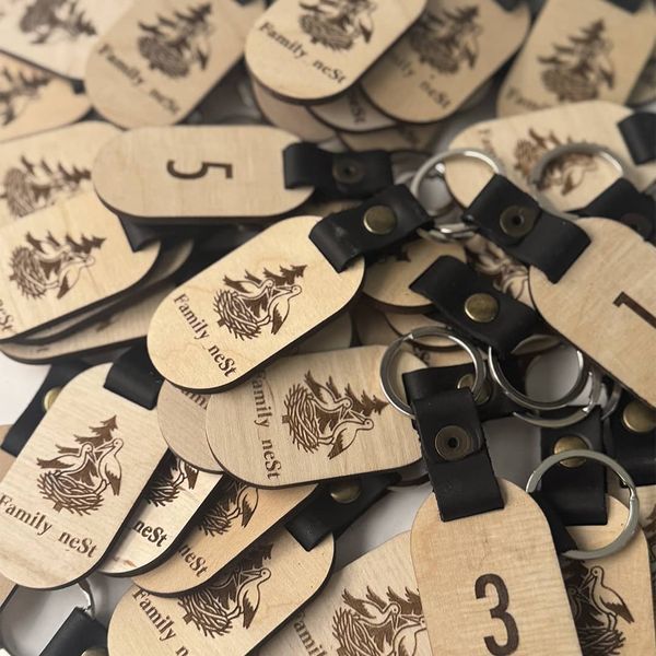 Leather keychains for hotels