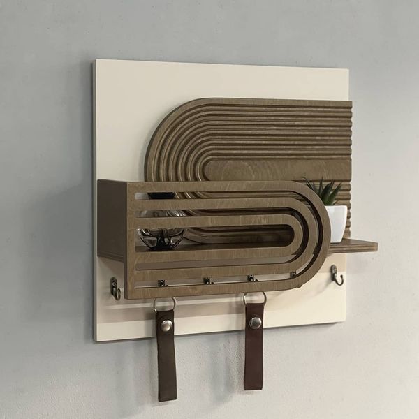 Designer key holder with shelf in trendy colors