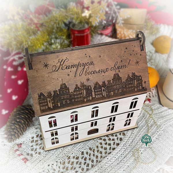 Decorative wooden house for a gift