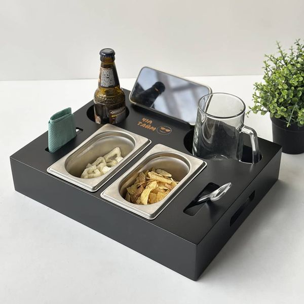 Beer Tray with Engraving "Chill Time"