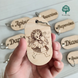 Personalized wooden keychains as a gift for girls