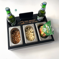 Gift beer box with containers for snacks