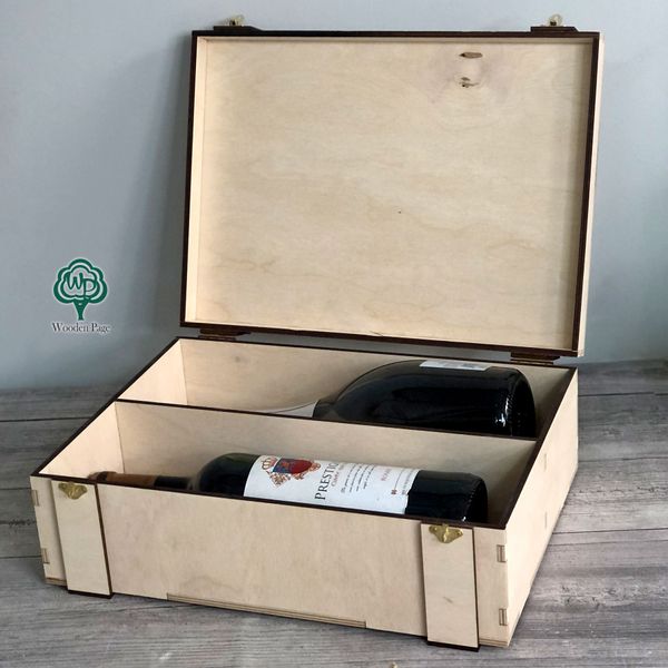 Свадебная коробка для хранения алкоголя на 2 отдела под заказ