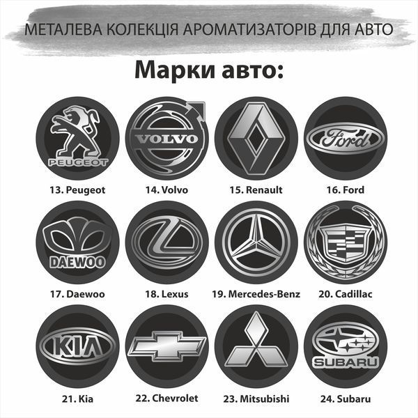 Car air freshener with car brand with transfusion