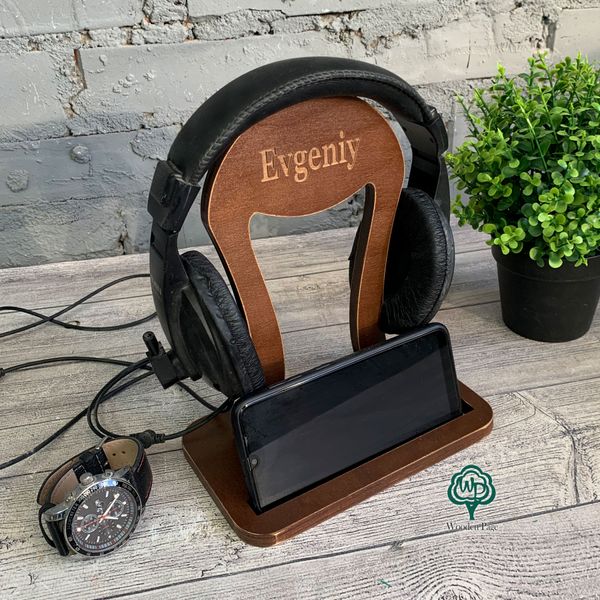 Personalized stand for mobile and headphones to order