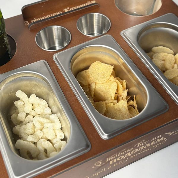 Beer box for snacks and sauces as a gift for a man