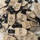 Wooden keychains with leather inserts for hotels