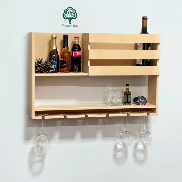 Wooden wall shelf for drinks Glory Medium