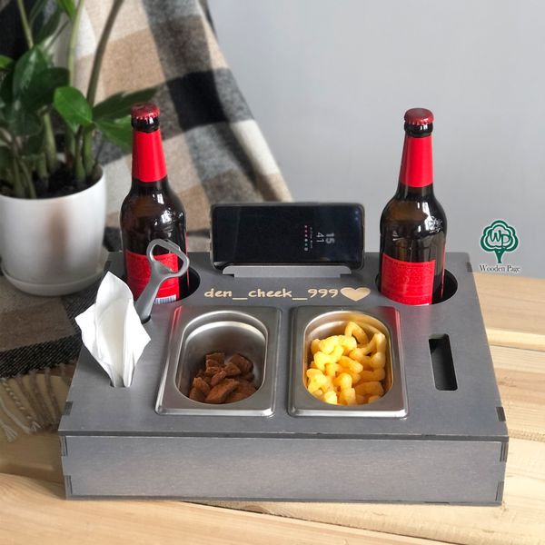 Tray for beer and snacks, gifts for men