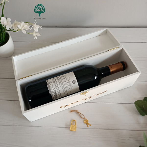 Свадебная коробка для вина из дерева