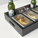 Gift beer box with containers for snacks and sauces